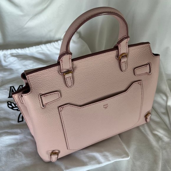 MCM Milla Leather Backpack Light Pink Leather Bag - Picture 3 of 14